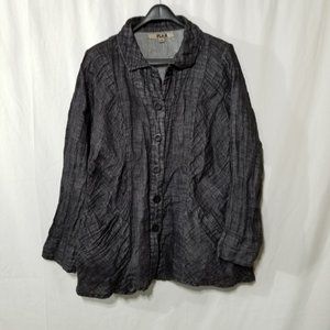 Flax blue linen light jacket